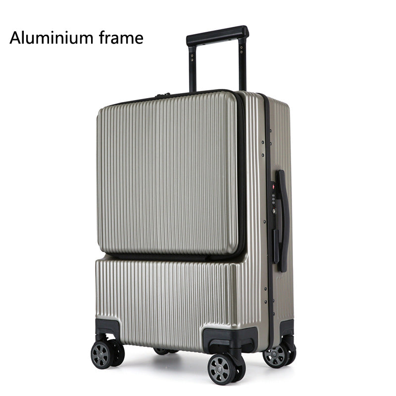 Business Front Opening Rechargeable Luggage Trolley Case