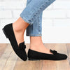 Women's Chain Slip-on Black Flat Casual Loafers