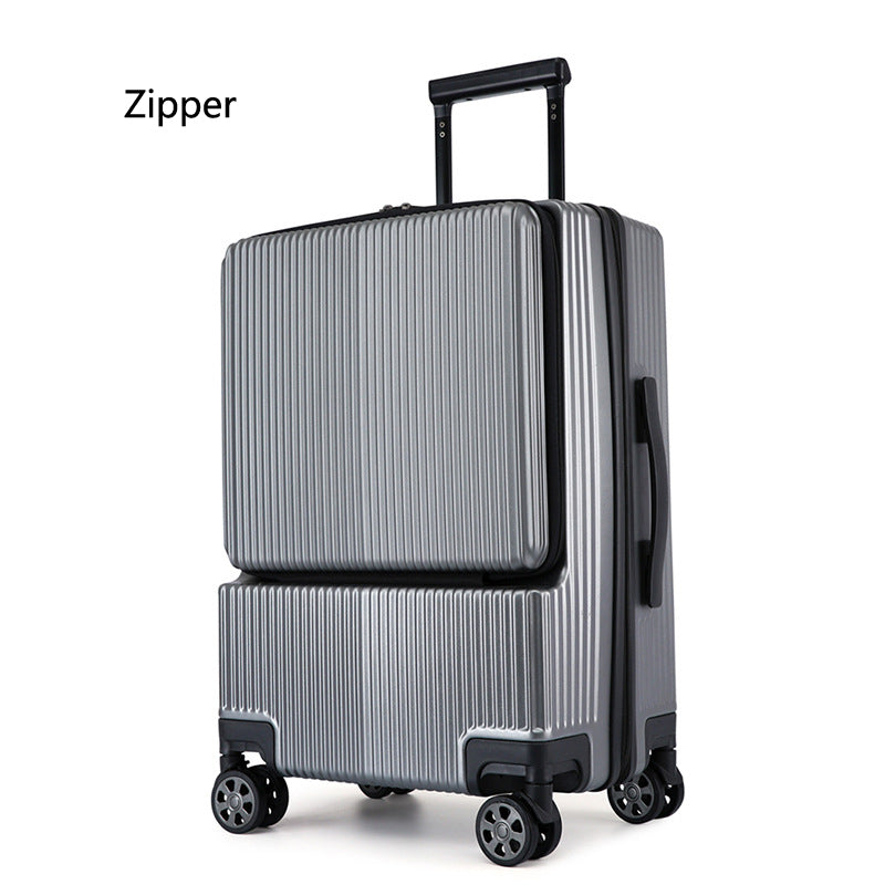 Business Front Opening Rechargeable Luggage Trolley Case 