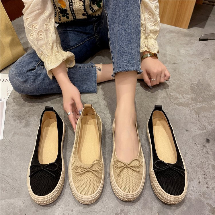 Women's Flat Pumps Bow Ballet Slip-on Shoes