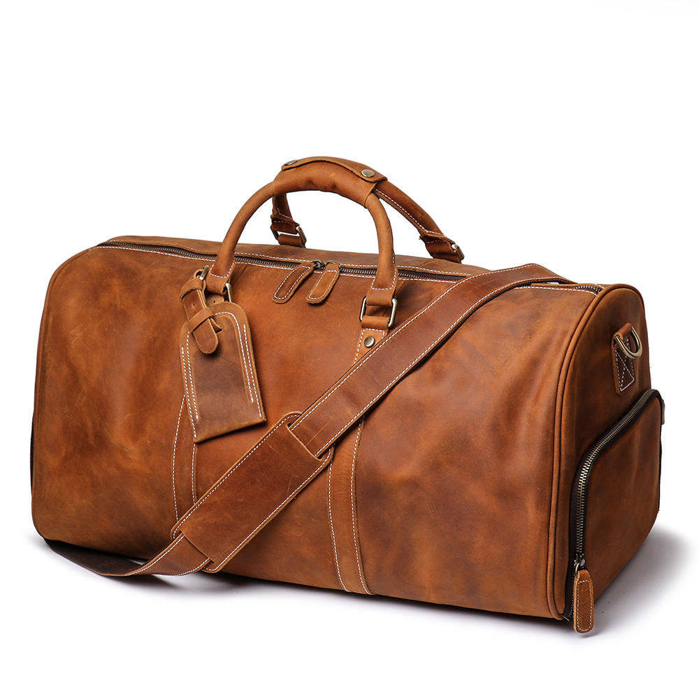 Travel Hand Luggage Bag In First Layer Cowhide