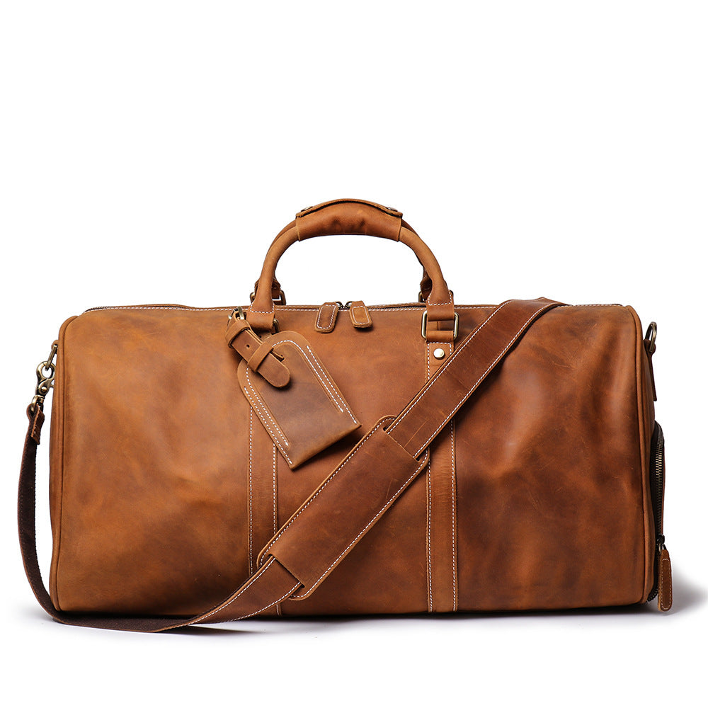 Travel Hand Luggage Bag In First Layer Cowhide