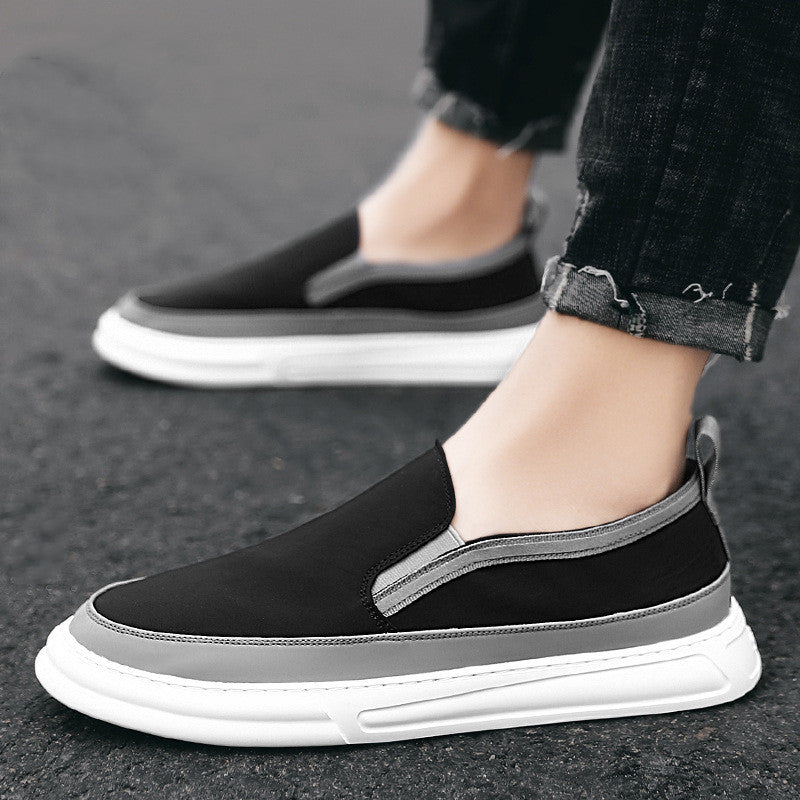 Men Sneakers Casual Breathable Light Loafers Men Black Gray Sweat Absorbent Flat Shoes Men Slip-On Anti-odor Shoes