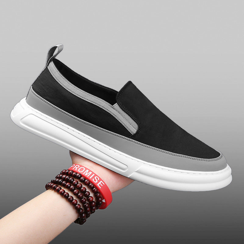 Men Sneakers Casual Breathable Light Loafers Men Black Gray Sweat Absorbent Flat Shoes Men Slip-On Anti-odor Shoes