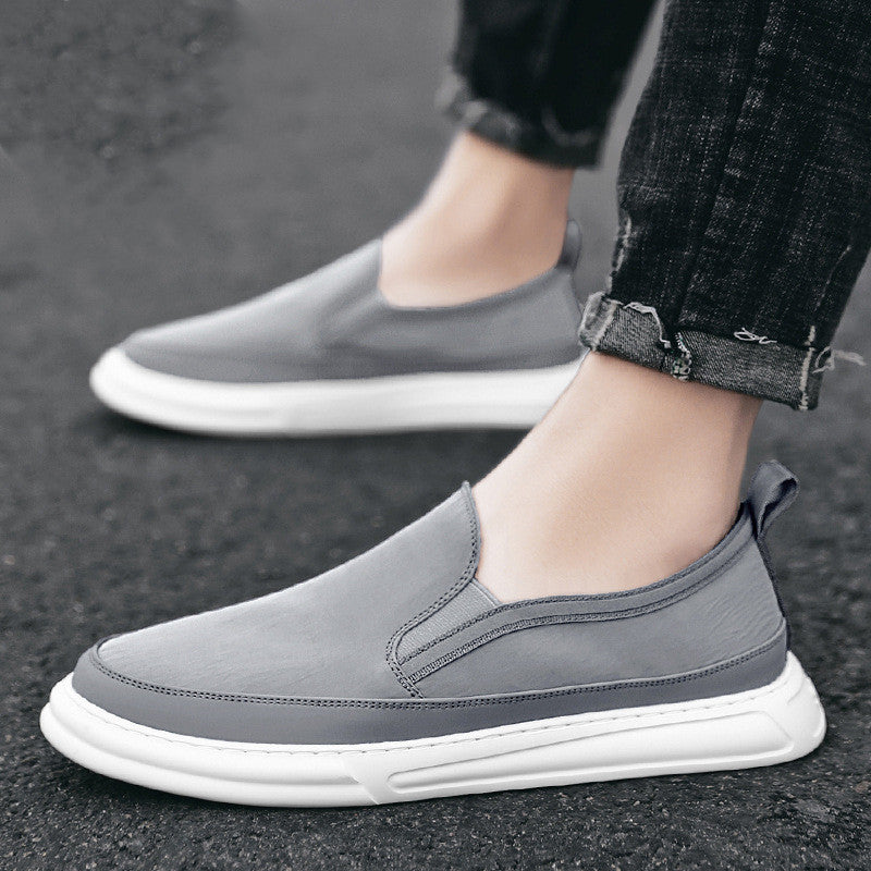 Men Sneakers Casual Breathable Light Loafers Men Black Gray Sweat Absorbent Flat Shoes Men Slip-On Anti-odor Shoes