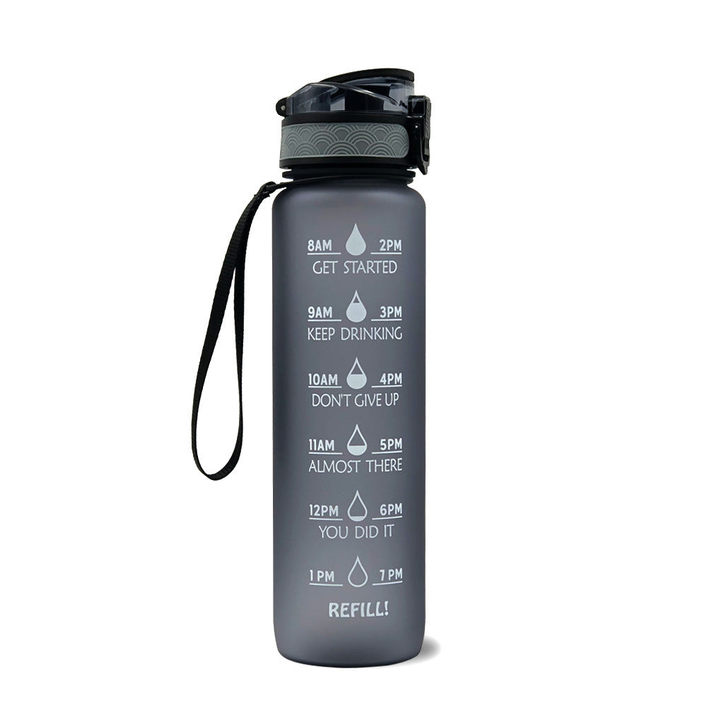 1L Tritan Water Bottle With Time Marker Bounce Motivational Cover