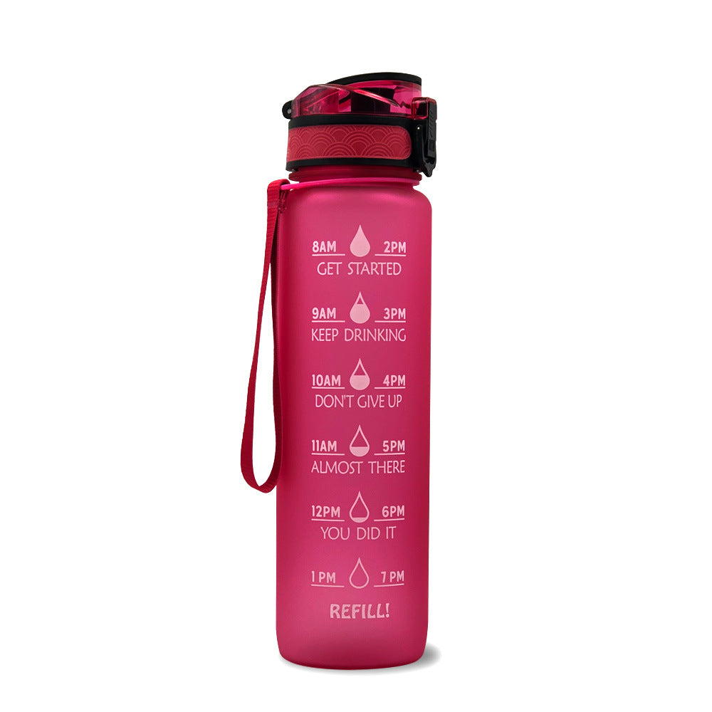 1L Tritan Water Bottle With Time Marker Bounce Motivational Cover