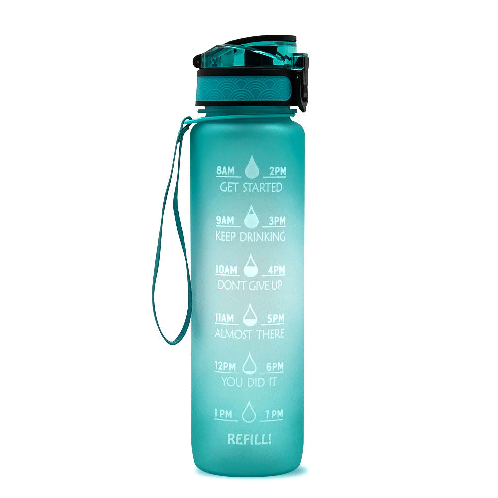 1L Tritan Water Bottle With Time Marker Bounce Motivational Cover