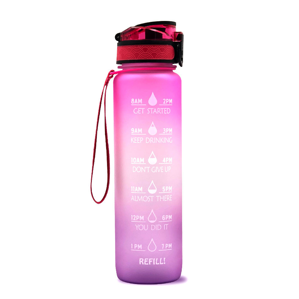 1L Tritan Water Bottle With Time Marker Bounce Motivational Cover