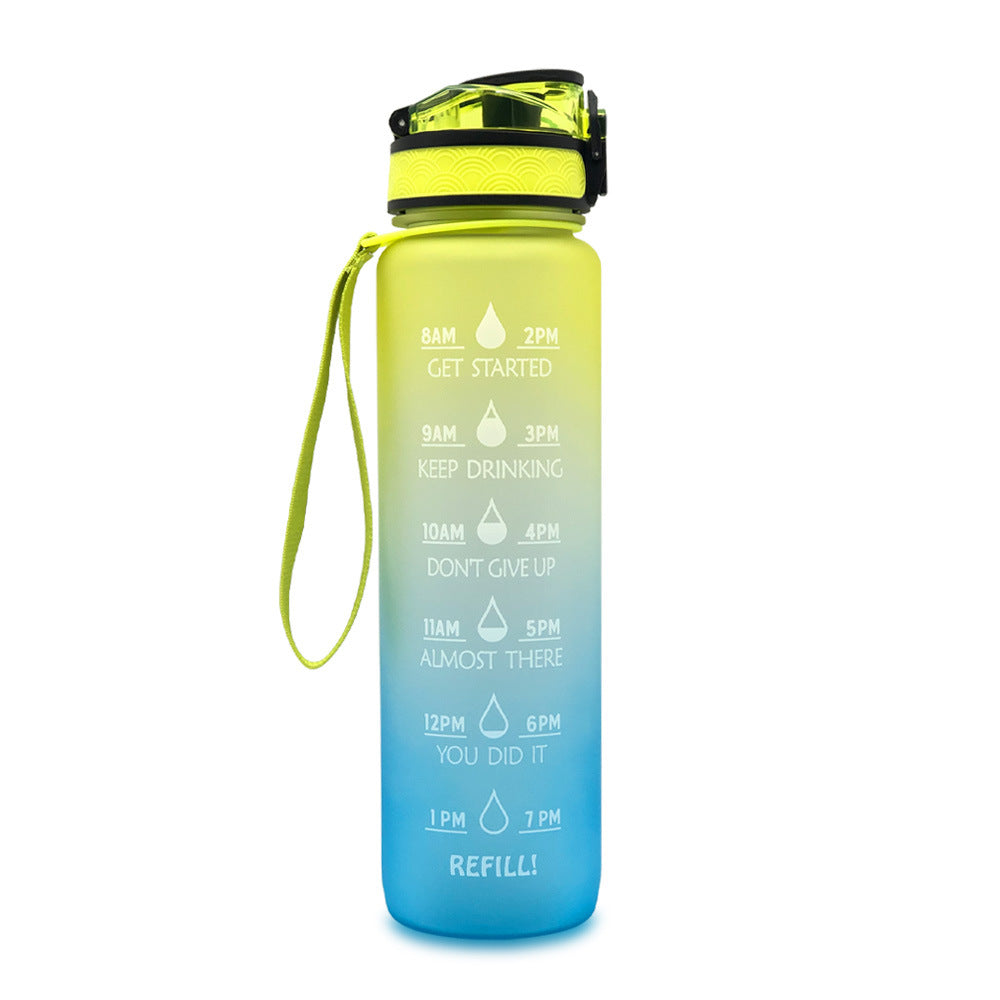 1L Tritan Water Bottle With Time Marker Bounce Motivational Cover