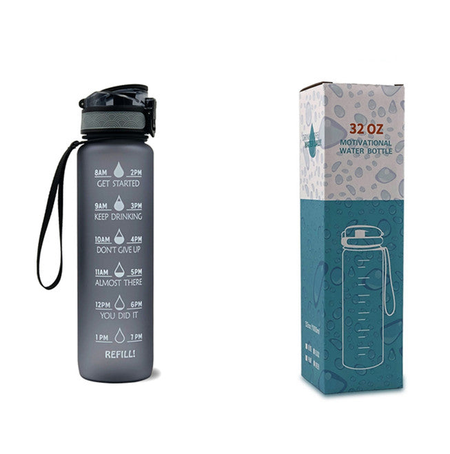 1L Tritan Water Bottle With Time Marker Bounce Motivational Cover