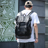 Men's Leather High Quality Backpack Youth Travel School Laptop Bags