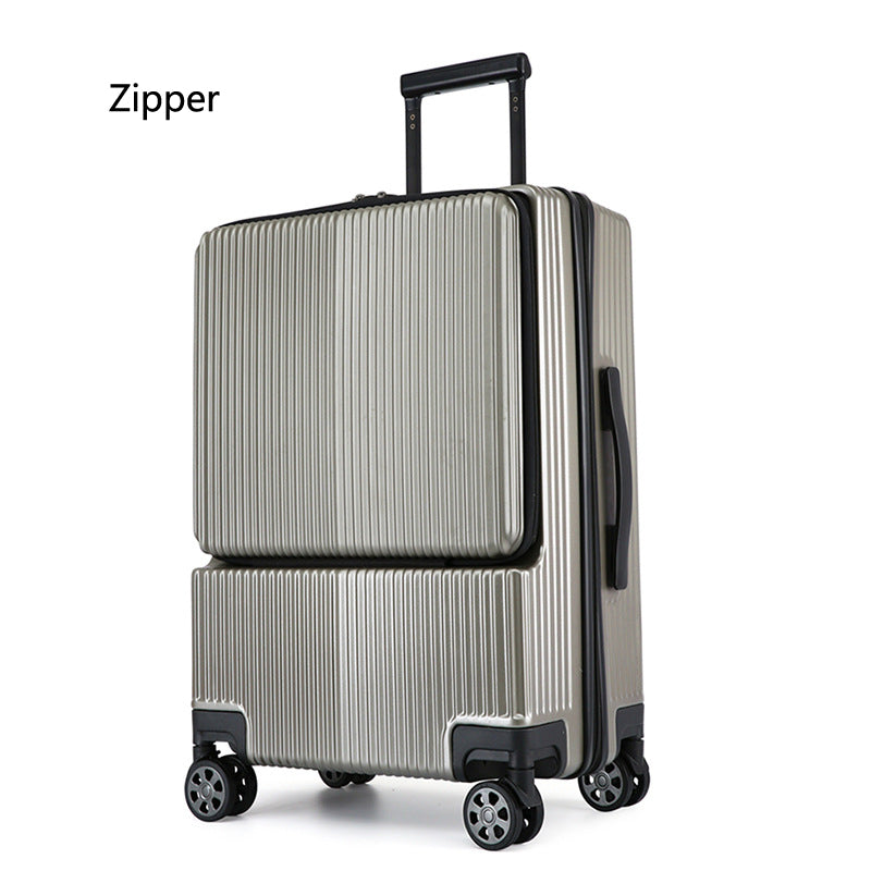 Business Front Opening Rechargeable Luggage Trolley Case 