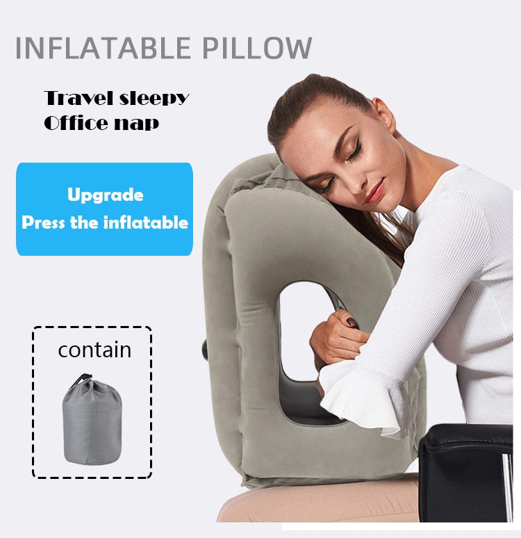 Inflatable Neck Chin Head Support Travel Pillows