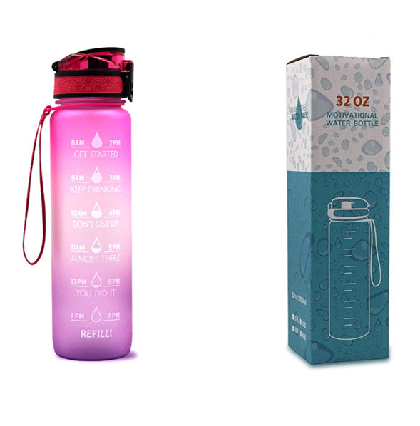 1L Tritan Water Bottle With Time Marker Bounce Motivational Cover