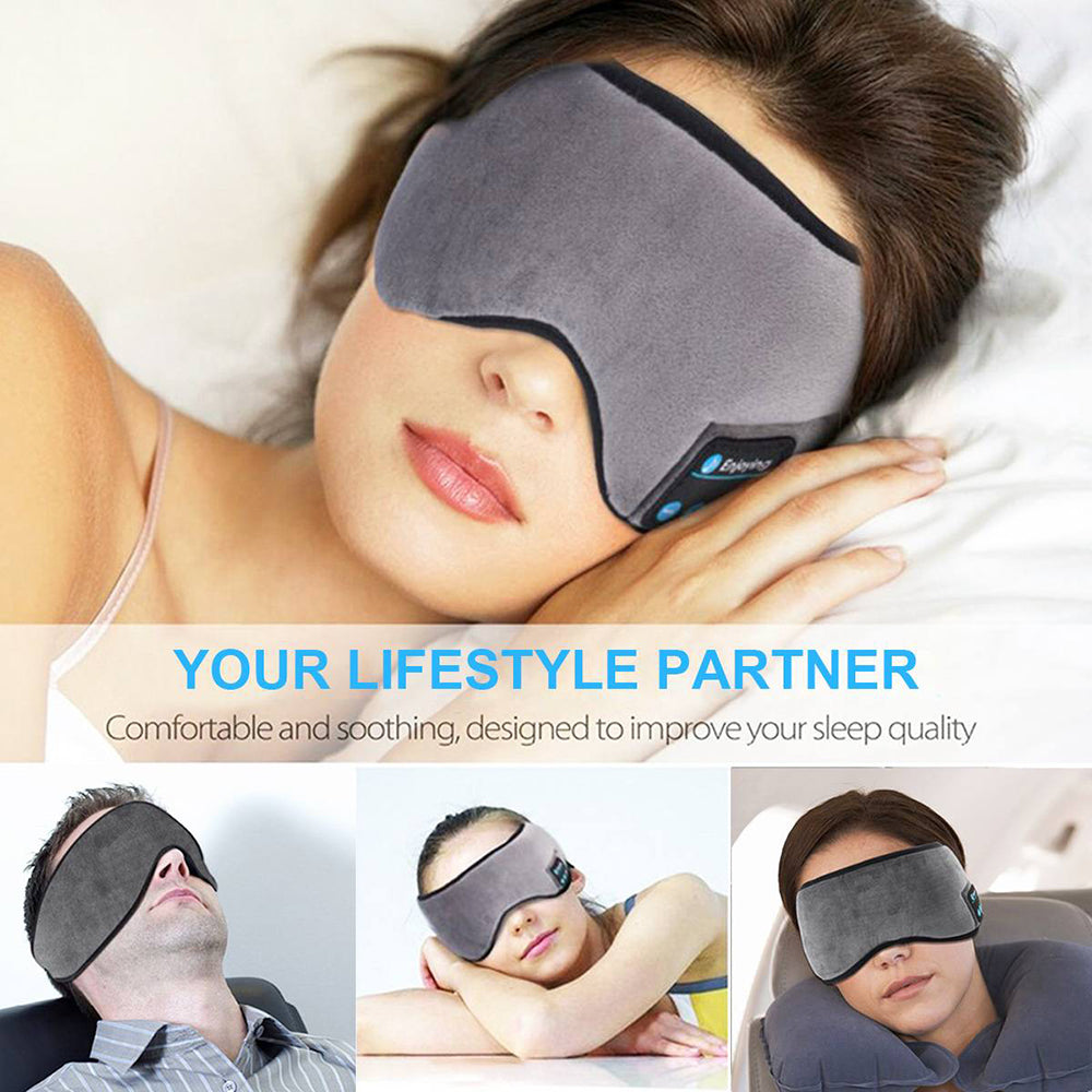 Wireless Bluetooth 5.0 Earphones Sleeping Eye Mask Music Player Sports Headband Travel Headset Speakers.