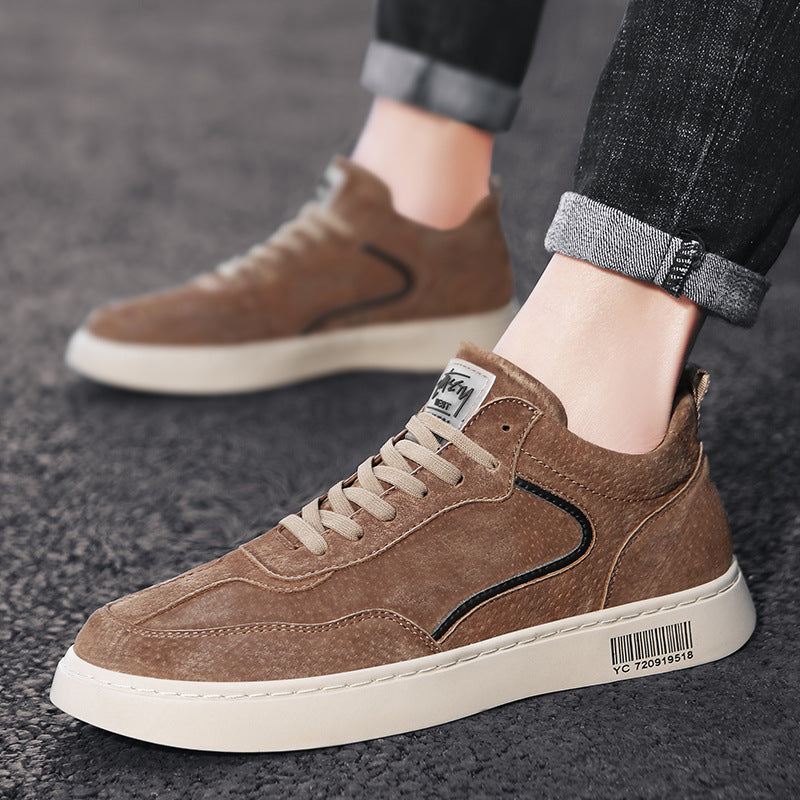 Low-Cut Cotton  Men's Travel Casual Leather Shoes