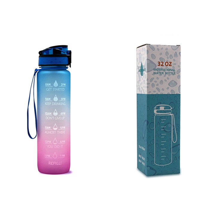 1L Tritan Water Bottle With Time Marker Bounce Motivational Cover