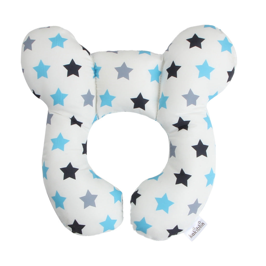 Cartoon Pattern Baby U-shape Travel Pillow Neck Protector.