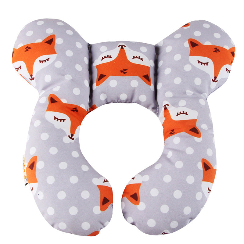 Cartoon Pattern Baby U-shape Travel Pillow Neck Protector.