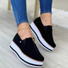 Zipper Flat Shoes Slip On Platform Loafers Women