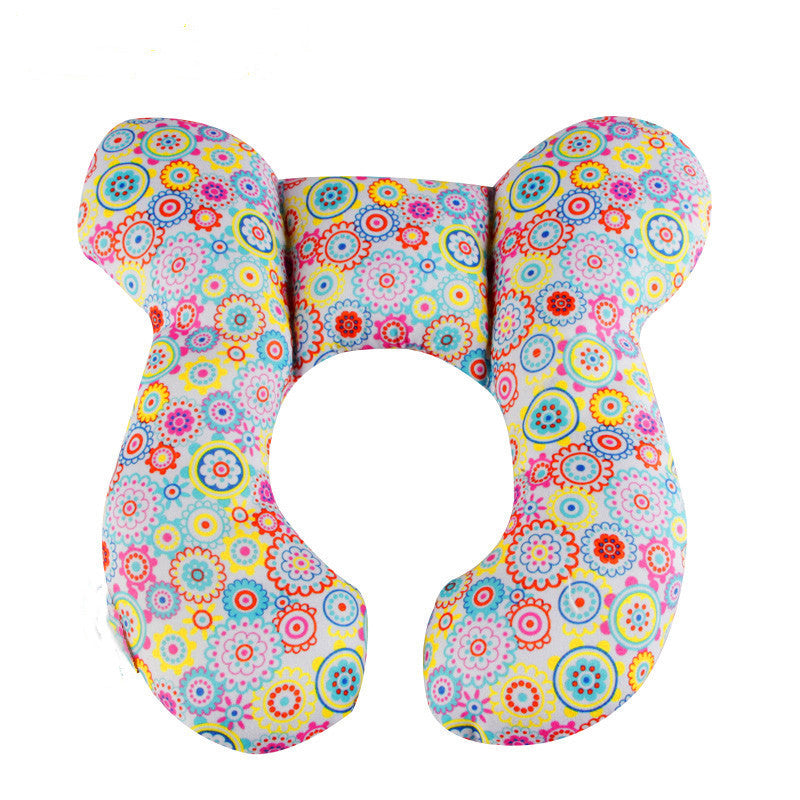 Cartoon Pattern Baby U-shape Travel Pillow Neck Protector.